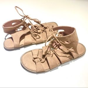 Rosy/Nude Trendy Tie Sandals
